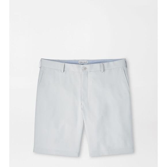 Peter Millar Size 38 Baby Blue Salem Flat Front Chino Performance Golf Shorts - Picture 1 of 7